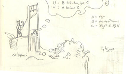 WV4 - An early sketch of Worldview 4, which AI helped to complete in "Figure 16. The Field of Worldview 4: Emptiness, Destruction, and the Collapse of Meaning"